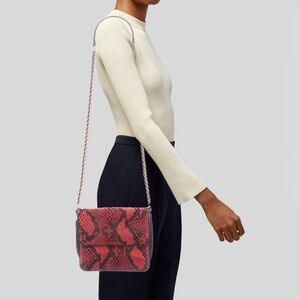 Stella McCartney red and black snakeskin effect crossbody bag